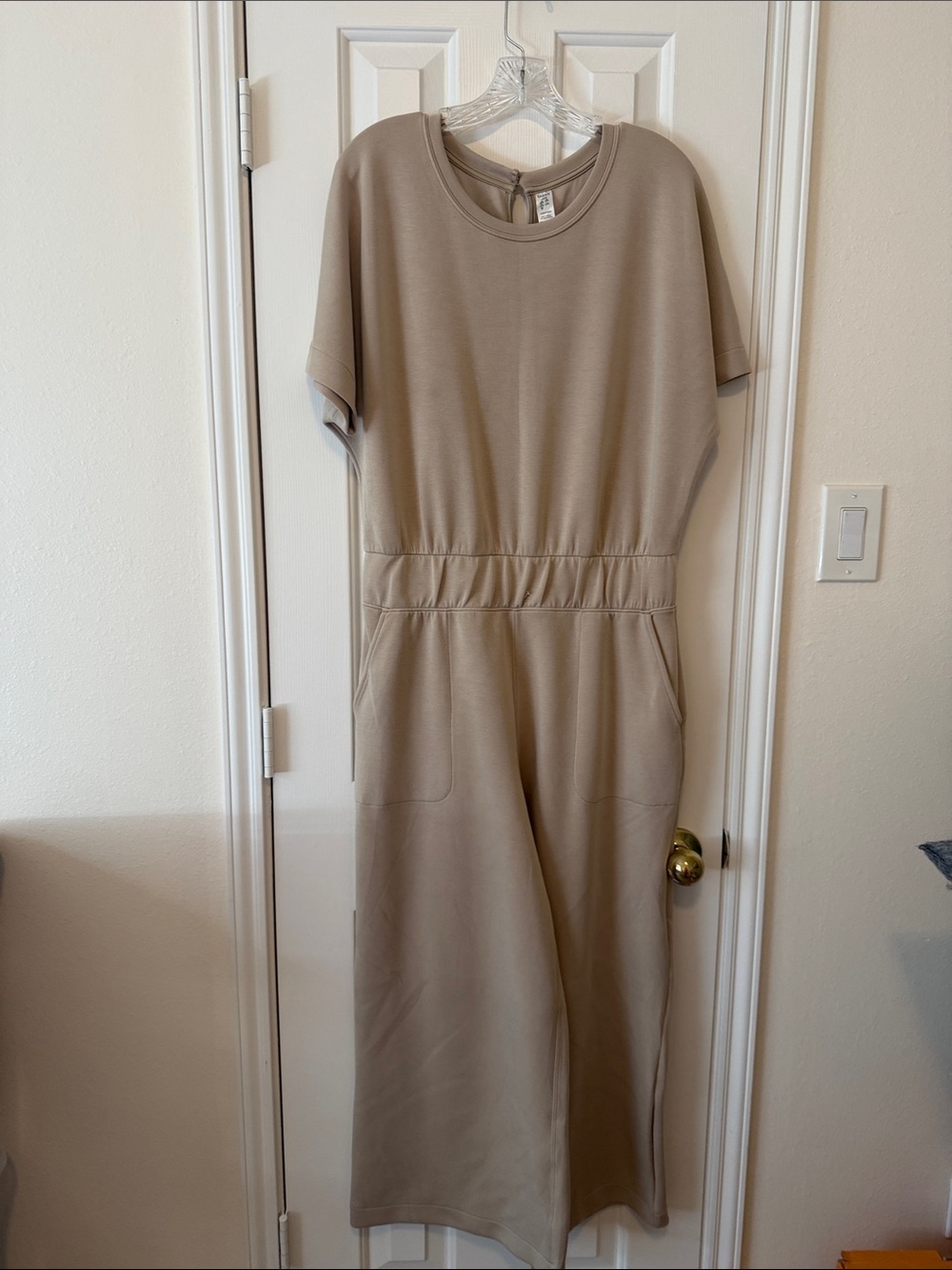 SPANX Wide Leg Jumpsuit - Taupe